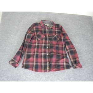 Legendary Whitetails Flannel Button Down Shirt Women's XL Red Black Plaid Cotton